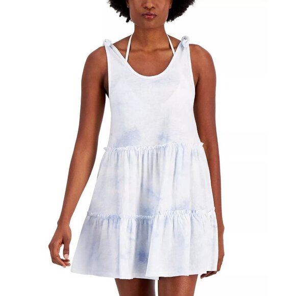 Miken Juniors Size XS Tie Dye Tie-Shoulder Tiered Swimsuit Cover-Up Dress $34 - Picture 1 of 7